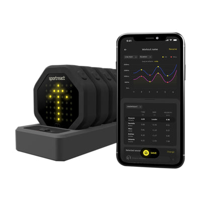 Sportreact Starter Kit – Komplettes reaktives Beweglichkeitssystem – interaktives Sensorsystem für Reaktionszeit und Timing für Mannschaftssportarten, Leichtathletik, Schlägersportarten, Kampfsport und mehr