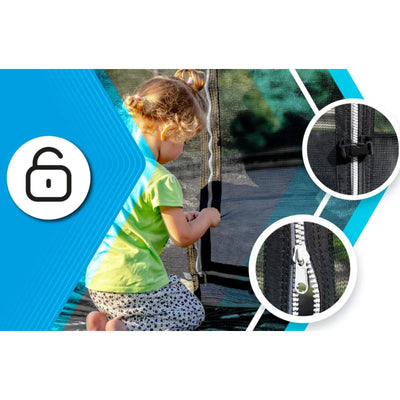 Thunder Deluxe Aufstelltrampolin rund (Ø244 cm) mit Netz - schwarz