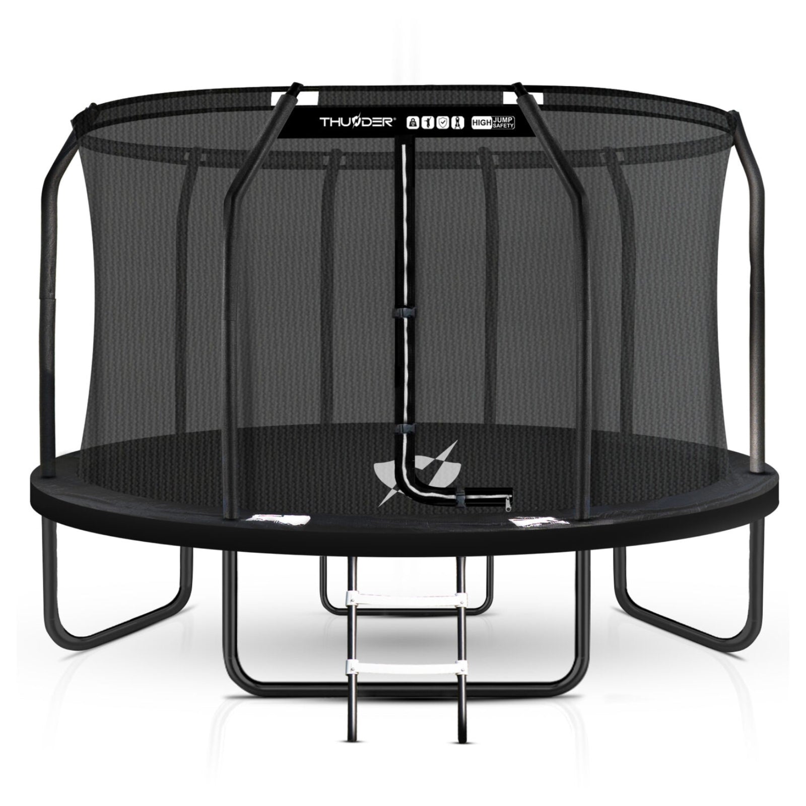 Thunder Deluxe Aufstelltrampolin rund (Ø244 cm) mit Netz - schwarz