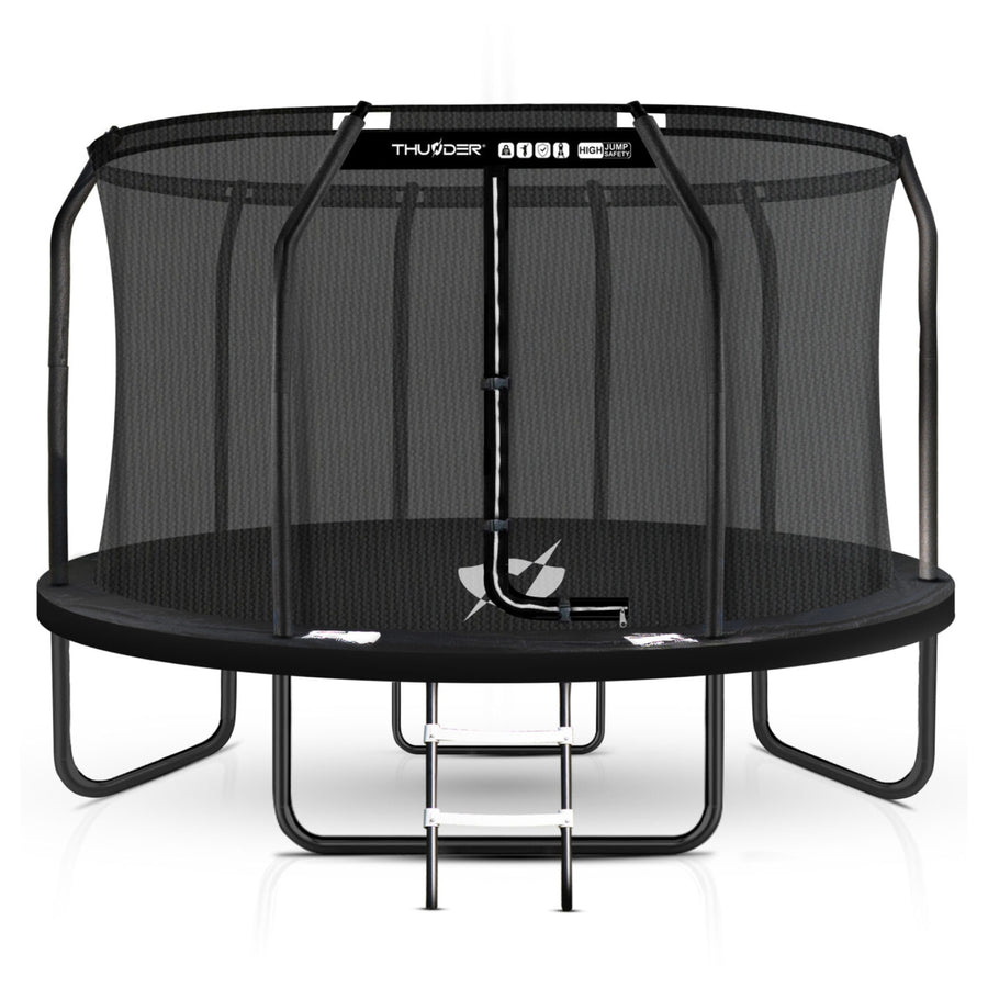 Thunder Deluxe Aufstelltrampolin rund (Ø244 cm) mit Netz - schwarz