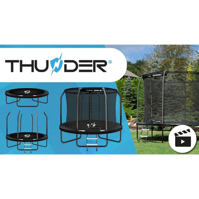 Thunder Deluxe Aufstelltrampolin rund (Ø244 cm) mit Netz - schwarz