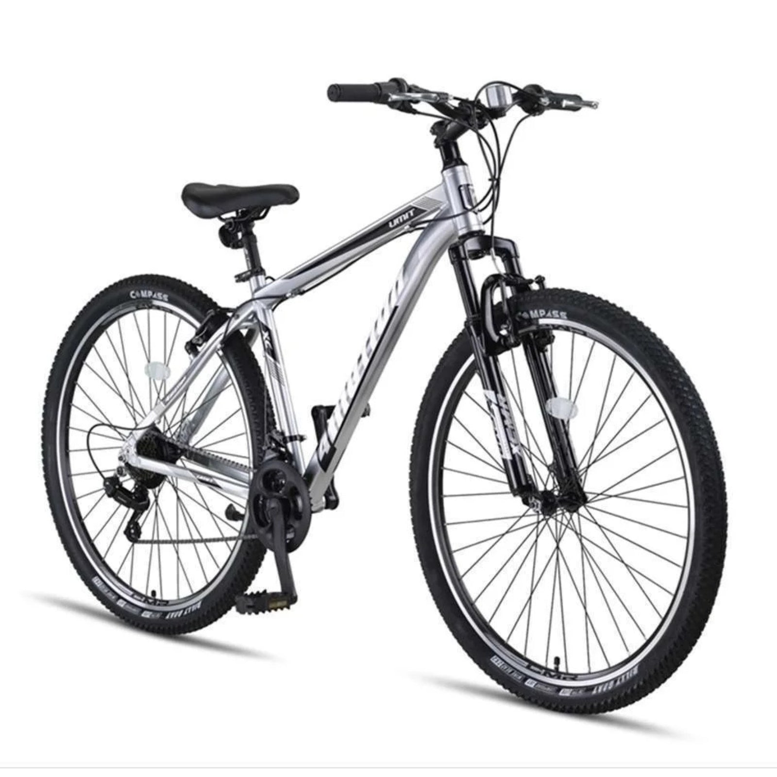Umit 4 Motion Mountainbike Chrom/Schwarz - 27,5-Zoll-Räder / Unisex 21V V-Bremsen