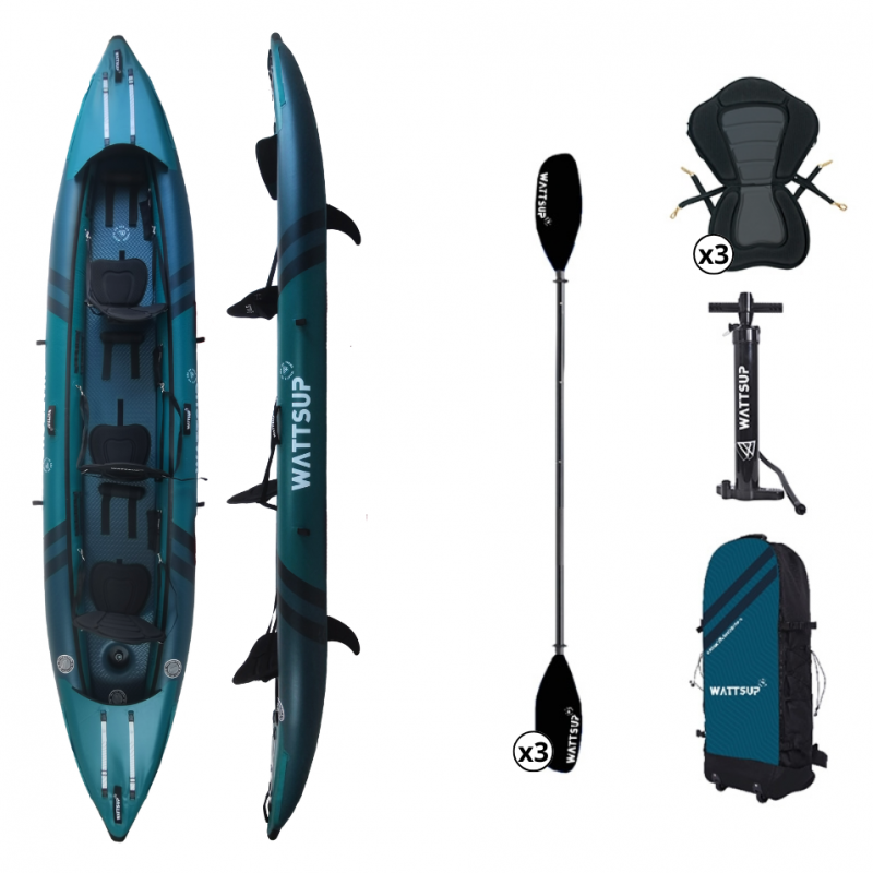 WattSUP COD 3P - 3 personen - Opblaasbare kajak met accessoires
