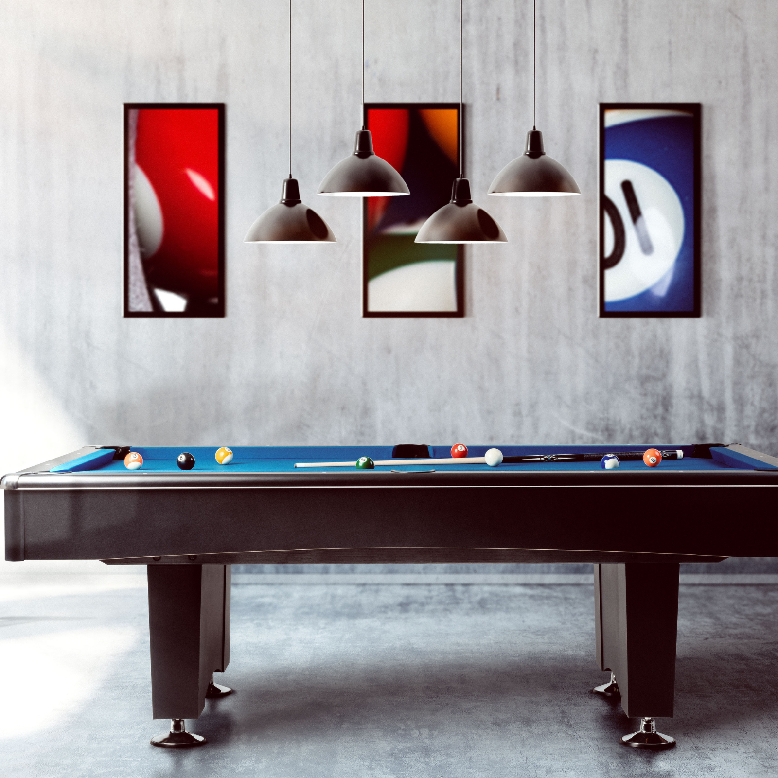 Zwarte pooltafel - Winsport Black Pool 8FT - 256 x 144 cm
